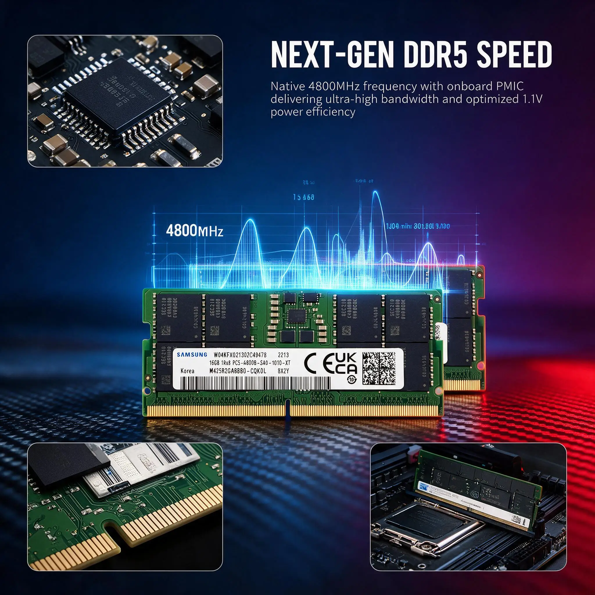 SAMSUNG DDR5 SODIMM RAM 8GB 8G - Ddr5 4800Mhz recension och pris