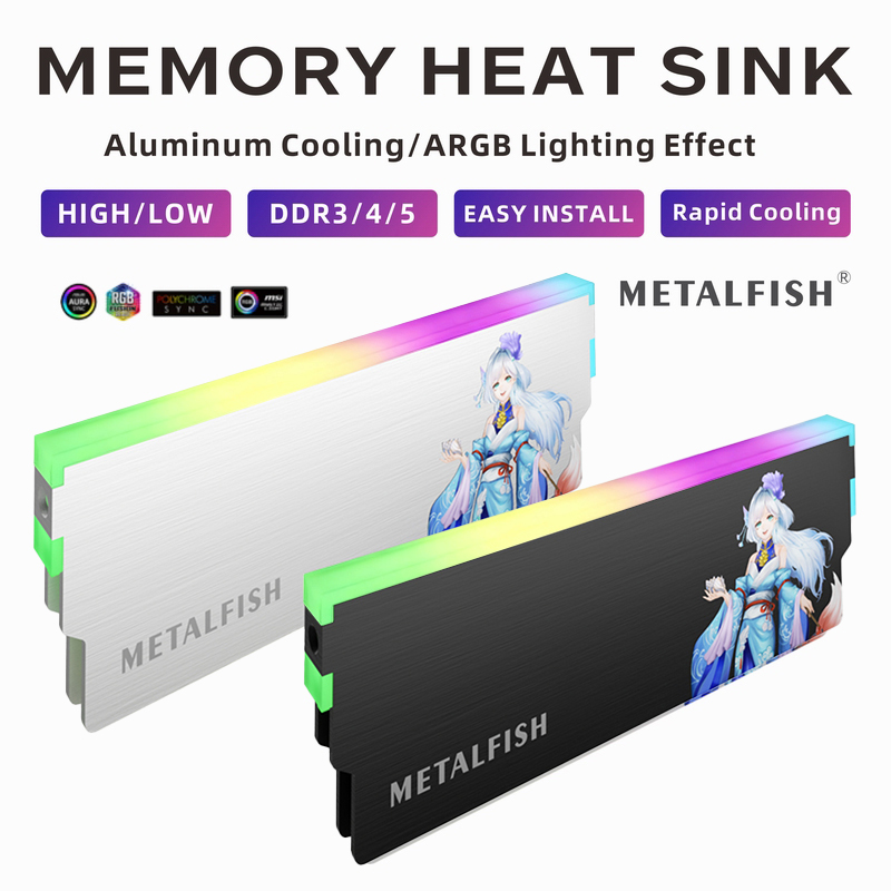 METALFISH DRAM Heatsink 5V-3PI - Ddr5 Rgb Ram recension och pris